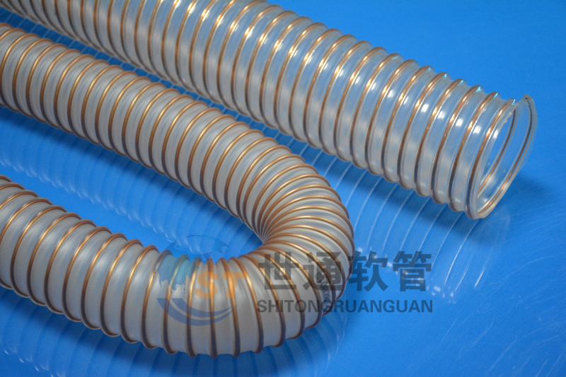PU 鋼絲軟管，PU鋼絲管，PU聚氨酯鋼絲波紋管，耐磨工業(yè)吸塵通風(fēng)軟管 
